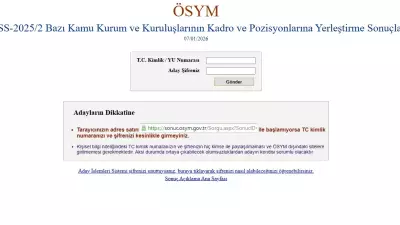 KPSS 2025/2 Tercih Sonuçları Açıklandı! ÖSYM Sorgulama Ekranı Aktif