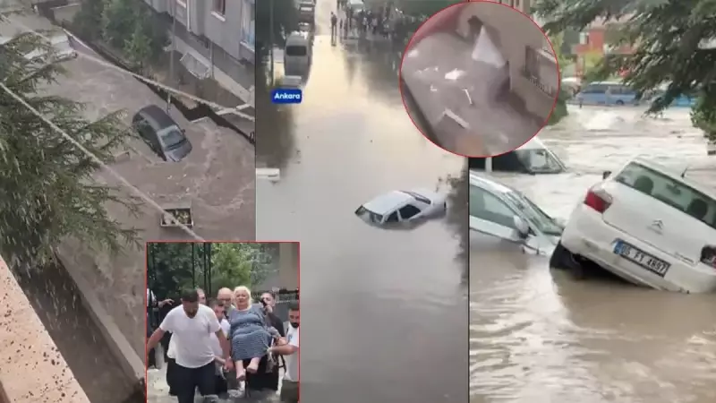 Ankara'da Korkunç Sel Felaketi: Araçlar Sulara Gömüldü, Evler Yıkıldı!