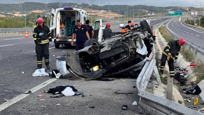 Kuzey Marmara Otoyolu'nda Korkunç Kaza: Anne Hayatını Kaybetti, Eşi ve 3 Çocuğu Yaralandı!