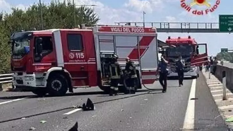 İtalya'da Korkunç Uçak Kazası: Otobana Düşen Uçakta 2 Kişi Hayatını Kaybetti!