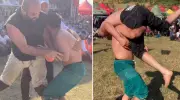 Güreşçinin Şaşkınlığı Meydanda Kahkahalara Neden Oldu!