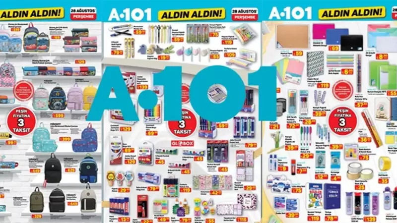 A101'de Okul Alışverişi Fırtınası! Kırtasiye Ürünleri Rafa Çıktı, Fiyatlar Şaşırttı