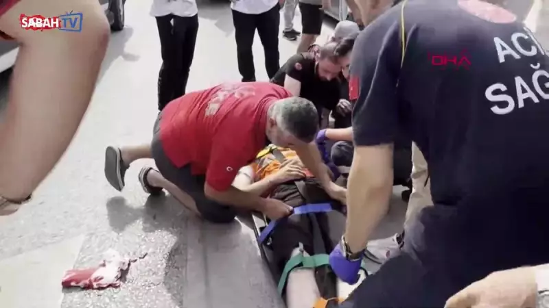 Kırmızı Işıkta Geçen Bisikletliye Otomobil Çarptı: Korkunç Anlar Kamerada!