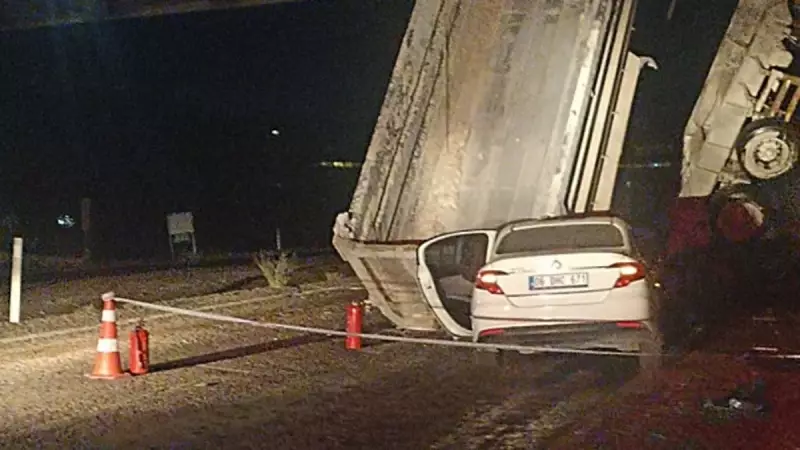 Ankara'da Feci Kaza: Açık Damperli Kamyona Çarpan Otomobilde Can Pazarı!