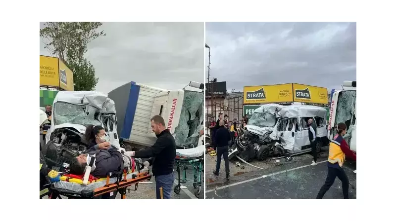 Korkunç Kaza: İşçi Servisi ile Kamyon Kafa Kafaya Çarpıştı! Çok Sayıda Yaralı Var