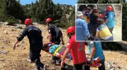 Isparta'da Kayalıklardan Düşen Kadını Zorlu Operasyonla Kurtardılar!