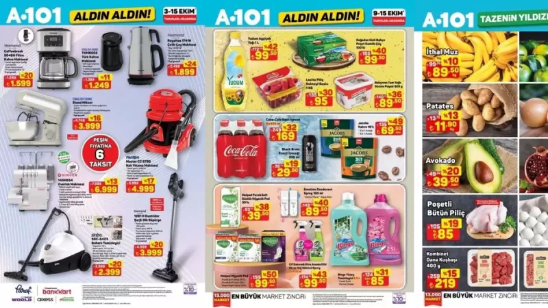 A101'de Ekim Fırsatları! Filtre Kahve Makinesi, Çaycı ve Temel Gıdalar İnanılmaz Fiyatlarla