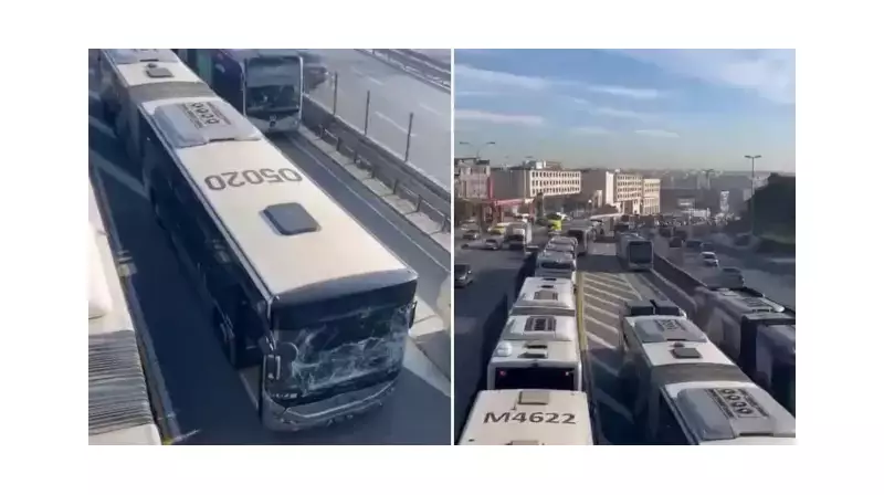 Şaşırtan Kaza! Şefaköy'de Metrobüsler Birbirine Girdi: Yaralılar Var
