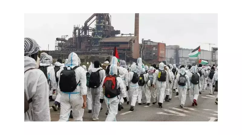 Belçika'da İsrail'e Çelik Protestosu: Yüzlerce Aktivisten Çarpıcı Eylem