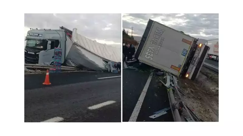 Eskişehir'de Tır Kontrolden Çıktı: Şans Eseri Can Kaybı Yok!