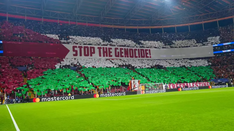 Galatasaray Taraftarından Nefes Kesici Filistin Desteği: 'Soykırımı Durdurun' Mesajı!