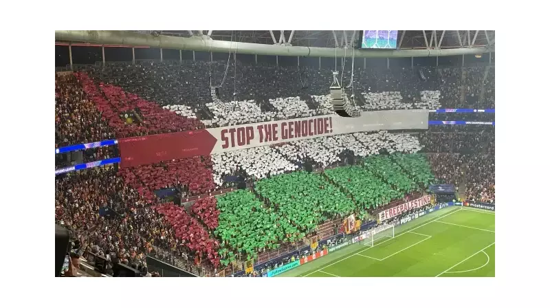 Galatasaray Tribünlerinden Tarihi Çıkış: 'Soykırımı Durdurun' Koreografisiyle Filistin'e Destek