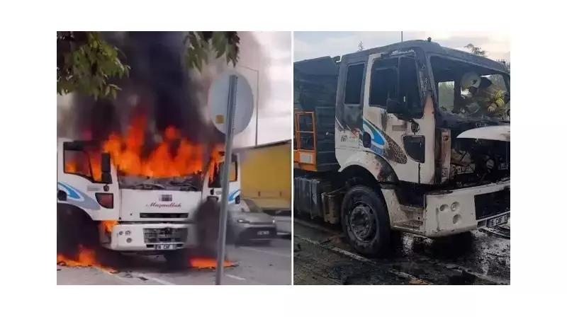 Korkunç Anlar: Seyir Halindeki Kamyon Alev Alev Yandı!
