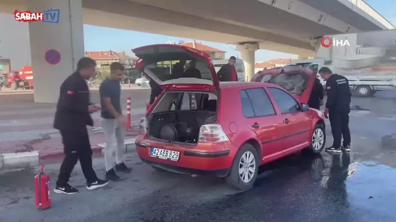 LPG'li Araç Alev Aldı! Polisin Cesur Müdahalesi Görüntülendi