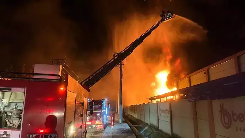 Samsun'da Geri Dönüşüm Faciası: Alevler Geceyi Aydınlattı!
