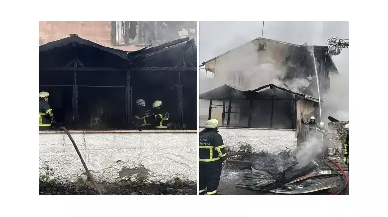 Sivas'ta Alevler İki Katlı Evi Yutuverdi: Yangından Geriye Korkunç Manzara Kaldı!
