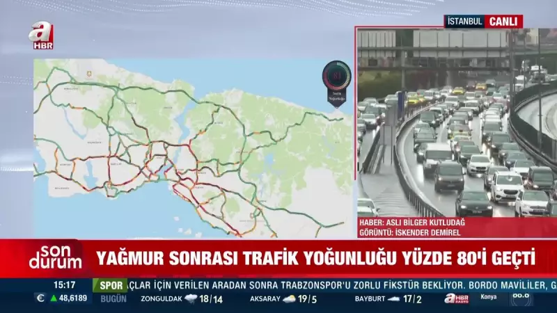 İstanbul'da Yağmur Felaketi: Trafik Yoğunluğu %80'i Aştı!