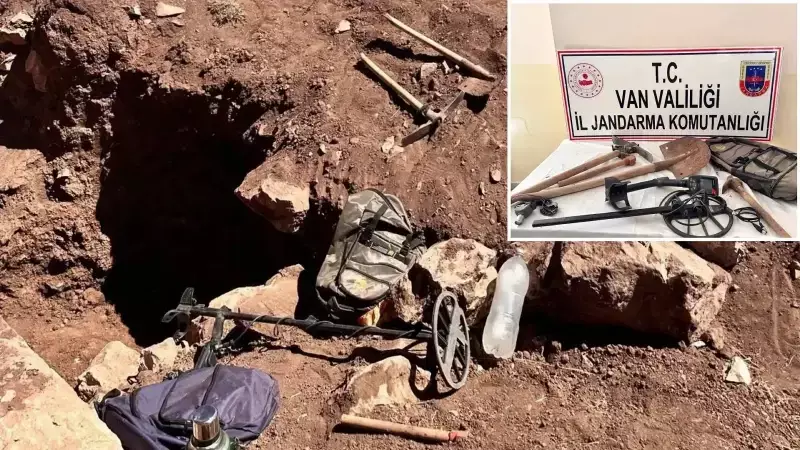 Van'da Tarihi Yağmanın Peşindeki 6 Kişi Suçüstü! Define Avcıları Jandarmaya Yakalandı