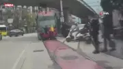 Bursa'da Dehşet Anları! Tramvayın Arkasına Asılan Çocuklar Ölümle Burun Buruna Geldi
