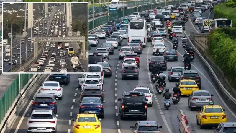 10 Kasım'da İstanbul'da Trafik Yoğunluğu %65'e Ulaştı