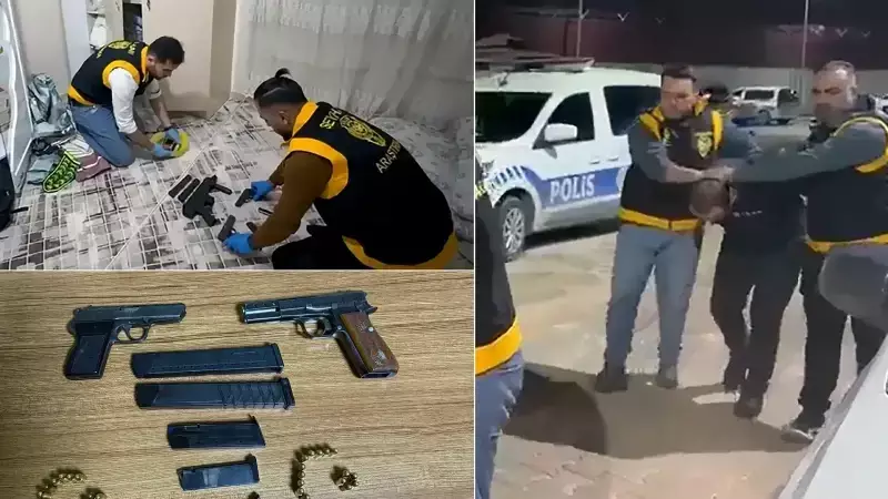 Adana'da Evde 3 Tabanca, 5 Şarjör ve 81 Mermi Ele Geçirildi