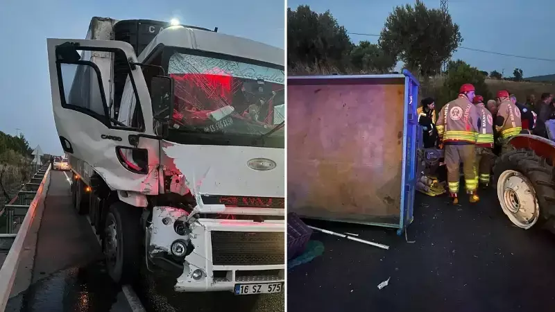Akhisar'da Korkunç Kaza: Traktöre Çarpan Kamyon 1 Ölüm 6 Yaralı