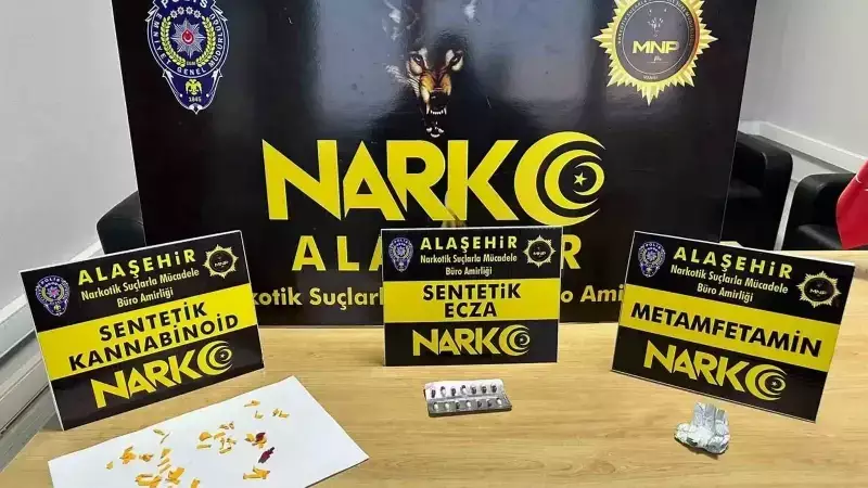 Alaşehir'de Narkotik Operasyonu: 14 Sentetik Hap ve Metamfetamin Ele Geçirildi