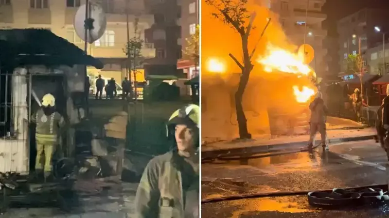 Bağcılar'da Gecekonduda Çıkan Yangında Anne ve 4 Çocuğu Yaralandı