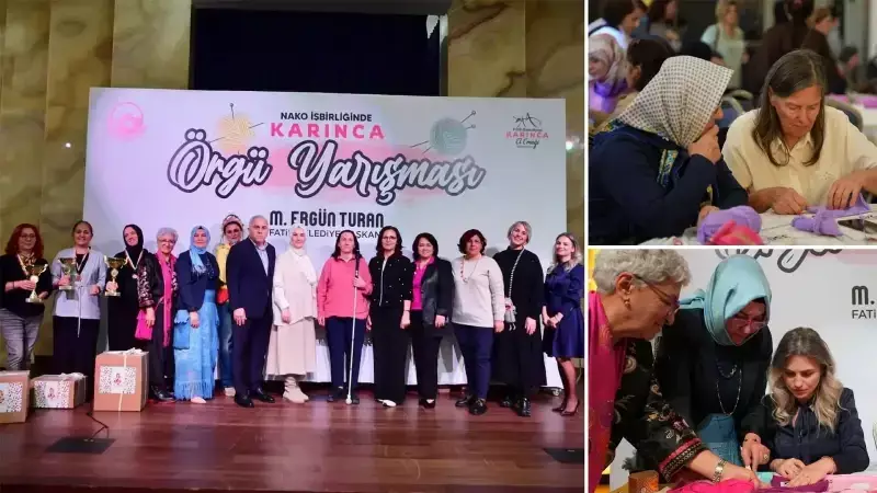 Fatih'te 500 Kadının Katıldığı Örgü Yarışması Renkli Görüntülere Sahne Oldu