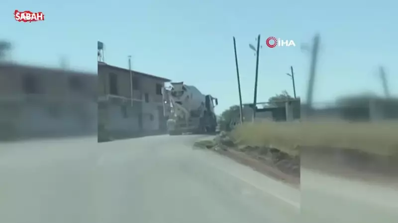 Hatay'da Tek Şeritte 100 Km Hızla Giden Mikser Kamerada