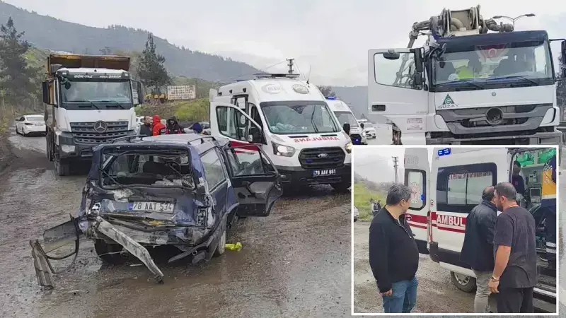 Karabük'te Beton Mikseri ile Otomobil Çarpıştı: 5 Yaralı