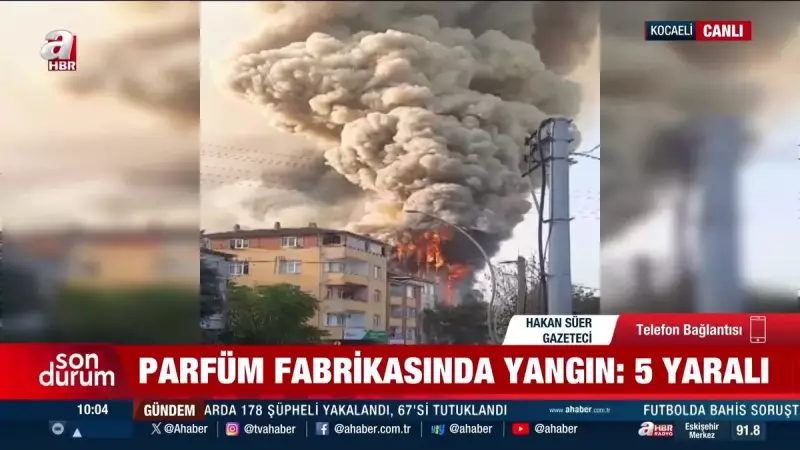 Kocaeli Dilovası'nda Parfüm Fabrikasında Yangın: 5 Yaralı