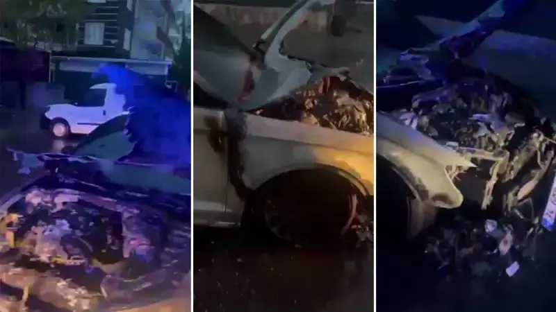 Park Halindeki Lüks Araç Cayır Cayır Yandı: İstanbul'da Dramatik Anlar