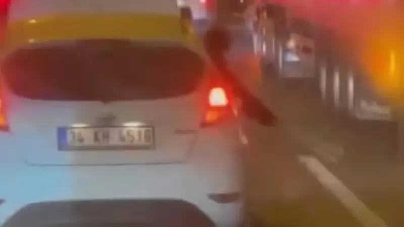 TEM Otoyolu'nda sopalı saldırı: TIR şoförüne magandaların saldırısı kamerada