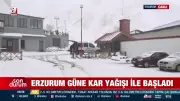 Erzurum'da Yoğun Kar Yağışı Başladı: Yüksek Kesimler Beyaza Büründü