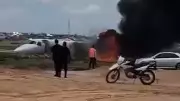 Kongo'da Bakan Kabamba'nın Uçağı İnişte Pistten Çıktı, Alev Aldı