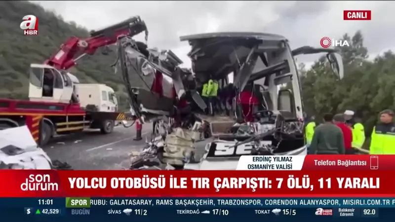 Osmaniye'de Feci Kaza: Yolcu Otobüsü TIR'a Arkadan Çarptı, 7 Ölü