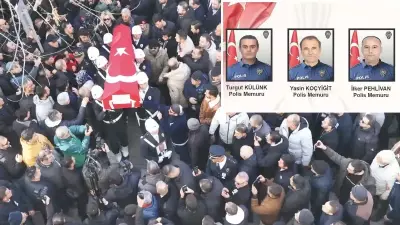 3 Şehit Polis Memuru Gözyaşlarıyla Toprağa Verildi
