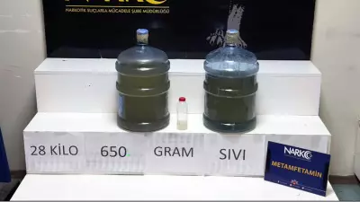 Adana'da Damacanada 28 Kilo Sıvı Metamfetamin Ele Geçirildi