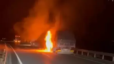 Erzincan'da Seyir Halindeki Tır Alev Aldı: Yangın Panik Yarattı