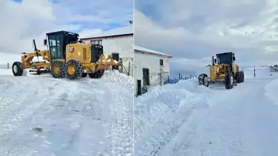Giresun'da Kar Yağışı 39 Köy Yolunu Kapattı, Ekipler 7/24 Çalışıyor