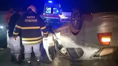 Hatay'da Takla Atan Otomobil: Sürücü Yaralandı, İtfaiye Hızlı Müdahale Etti