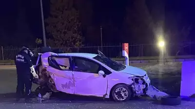 Söke'de Köpekten Kaçan Otomobil Beton Duvara Çarptı: 2 Yaralı