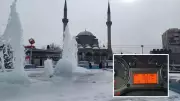 Kayseri'de Sıcaklık -23 Dereceye Düştü, Şehir Buz Kesti