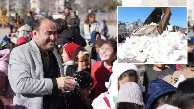 Seydikemer'de Öğrencinin Kar Hayali Gerçek Oldu, Başkan Akdenizli Okul Bahçesine Kar Getirdi