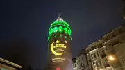 Galata Kulesi Ramazan'da Yeşile Büründü: İftar Vakti Görsel ve İşitsel Duyuru