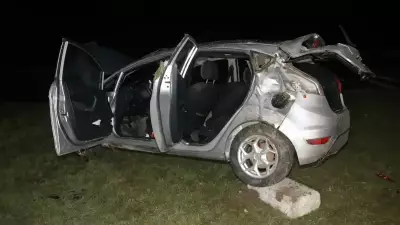 Amasya'da Otomobilin Devrilmesi Sonucu İki Kişi Yaralandı