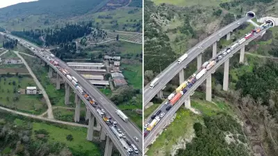 Ankara Otoyolunda Zincirleme Kazada Tır Sürücüsü Yaralandı, Trafik Felç Oldu