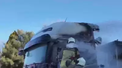 Ankara Polatlı'da Seyir Halindeki Hafriyat Kamyonu Alev Alev Yandı