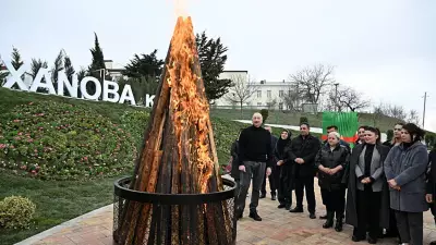 Azerbaycan Cumhurbaşkanı Aliyev, Hocavent'te Nevruz Ateşini Yakarak Zaferi Kutladı
